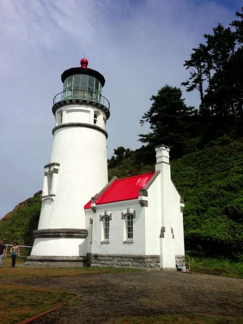 Lighthouse Oregon Coast Ocean Beacon Coastline
