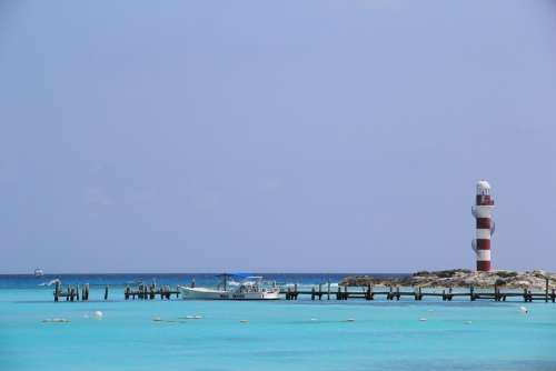 Lighthouse Sea Blue Nature Beach Landscape Water