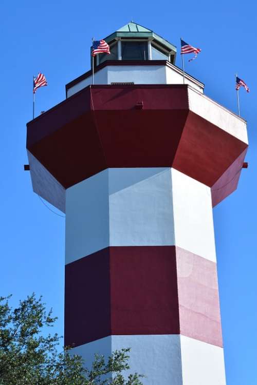 Lighthouse Red White
