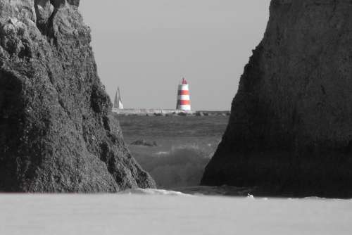 Lighthouse Algarve Sea Rock Beach