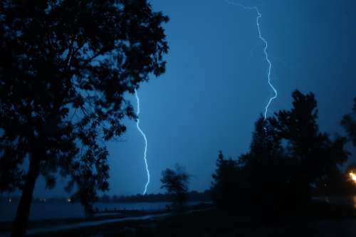 Lightning Storm Stormy Nature Natural Strike