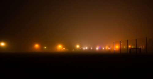 Lights Fog Meadow Abendstimmung Pasture