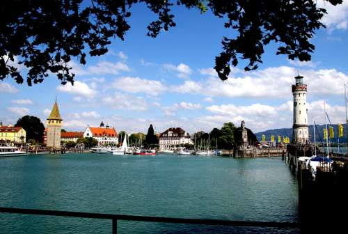 Lindau Port Lake Constance Lighthouse Lake