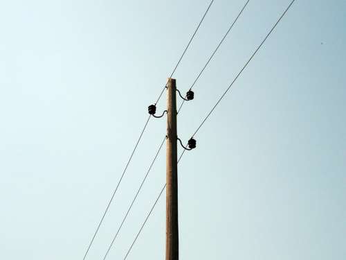 Line Power Line Power Poles Mast Phone