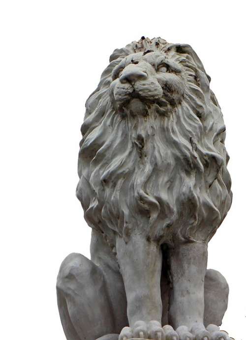 Lion Portrait Sculpture Statue Figure Stone