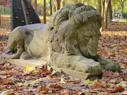 Lion Stone Stone Sculpture Statue Park