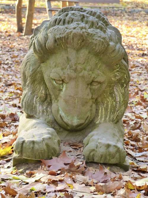 Lion Stone Stone Sculpture Park Statue Art