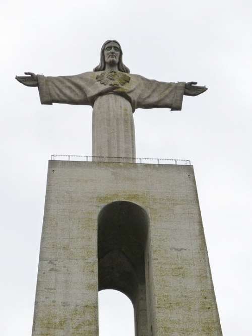 Lisbon Portugal Christ Statue Christian Sculpture