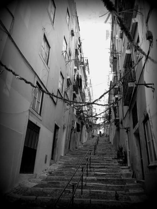 Lisbon City Stairs Steps