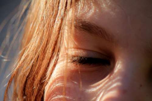 Little Girl Eye Sun Hair Face