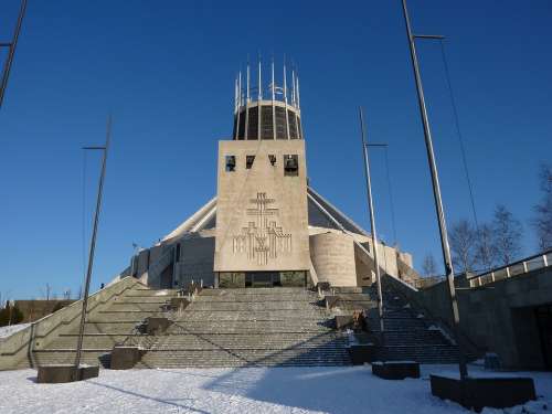 Liverpool Cathedral Architecture Landmark Snow