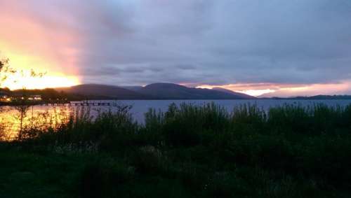 Loch Lomond Sunset Lake Loch Scotland Water