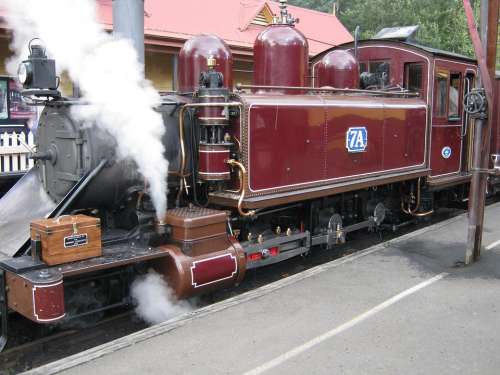 Locomotive Railway Railroad Tracks Steam Train