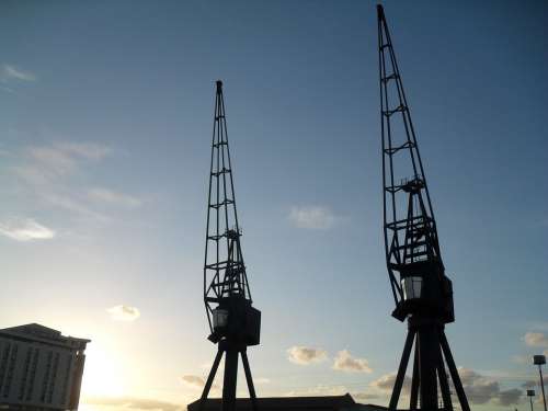 London Outside Great Britain Sky Cranes Crane