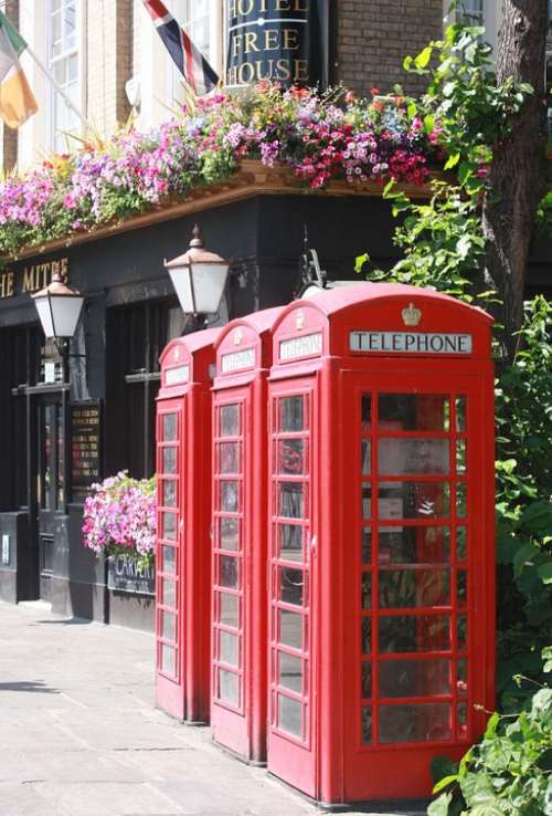 London Phone Telephone Booth Red England