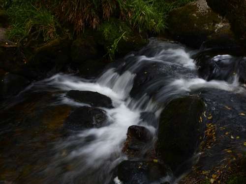 Long Exposure Time Water Bach Waterfall Blurry