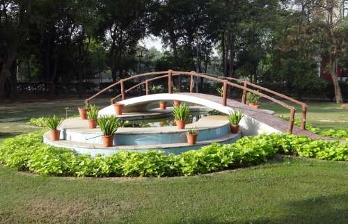 Lotus Pond Fountain Bridge Ghaziabad India