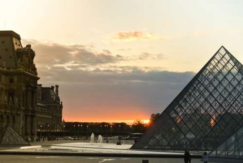 Louvre Pyramid Paris Architecture Tourism Landmark