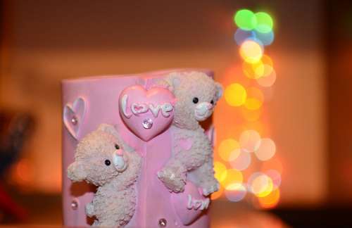 Love Bokeh Cup Mug Pink Romantic Valentine