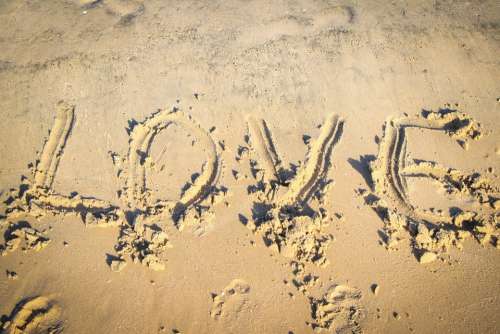 Love Beach Word Sea Romance Summer Romantic