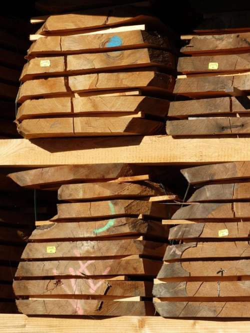 Lumber Wood Panels Sawmill Sägeprodukt