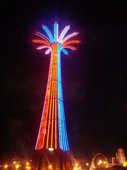 Luna Park Coney Island Amusement Colorful Light