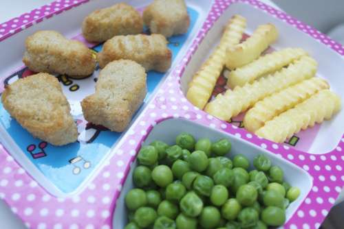 Lunch Fries Peas Nuggets Fish Sticks Toddler Food