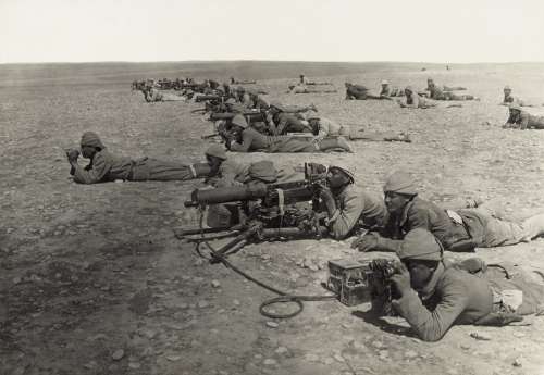 Machine Gun Soldiers Front Troops World War I Wwi