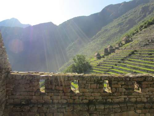 Machu Picchu Peru Village Mountains Incas Terraces