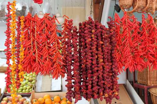 Madeira Funchal Spice Market Chilis Sharp Dried