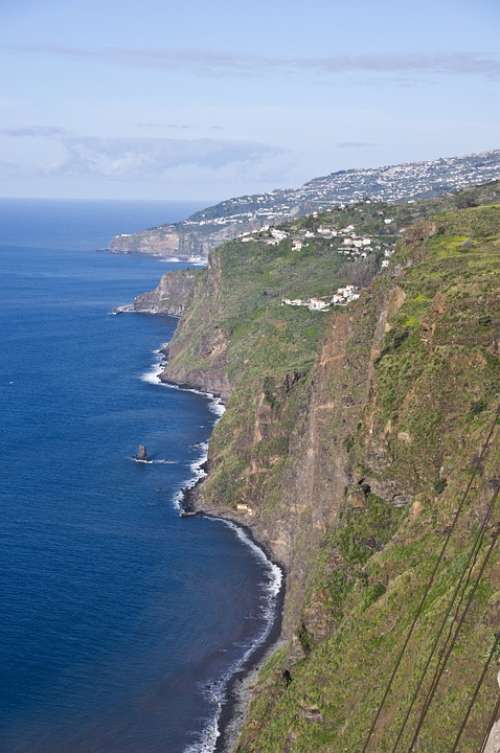 Madeira Coast Ocean Sea Cliff