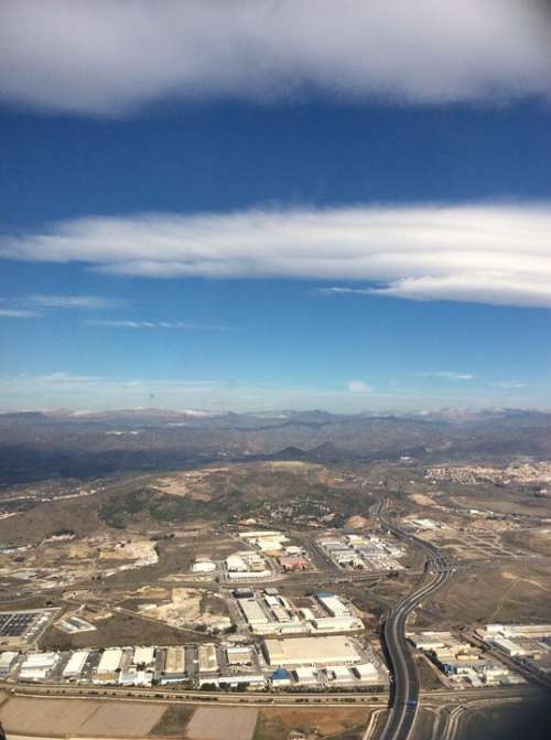 Malaga Sky Aircraft Fly Flight Travel Clouds