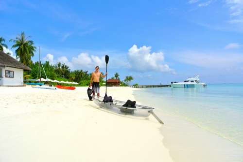 Maldives Coconut Tree Sea Resort Summer Holiday