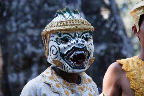 Man Theater Mask Performance Tourism Folklore