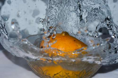Mango Water Splashing Drop Fresh Fruit Food