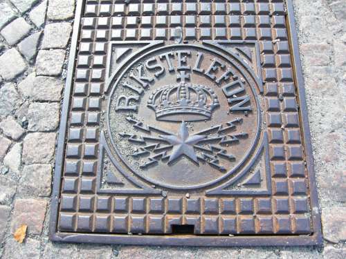 Manhole Cover Sweden Gothenburg Empire Telephone