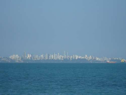 Mar Horizon Ocean City Landscape Brazil Buildings