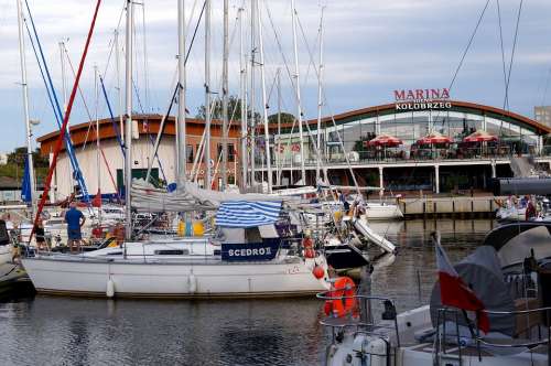 Marina Lake Water Coast Kolobrzeg Poland Ship