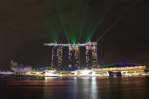 Marina Bay Sands Lights Singapore Laser Design