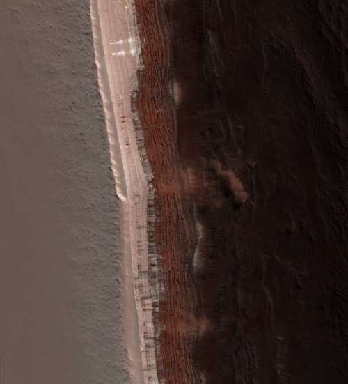 Mars Martian Surface Avalanche Dust Cloud