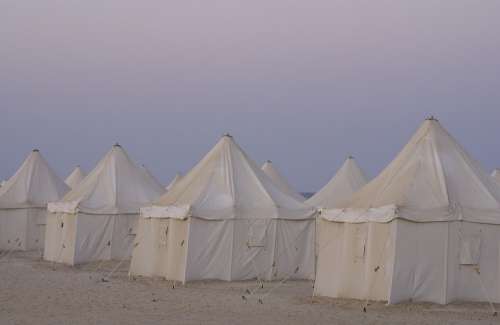 Marsa Shagra Tent Beach Sand White Sunset Himmel