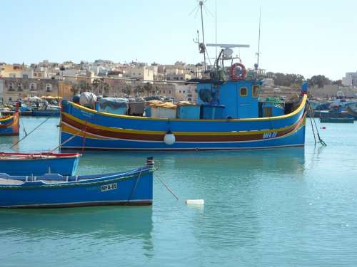 Marsaxlokk Port Malta Boats Fishing Boats Fishing