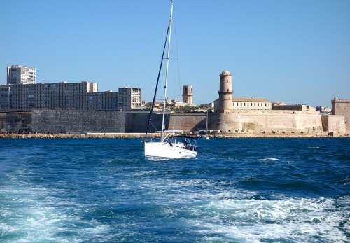 Marseille Port Mediterranean Boat Wave Water