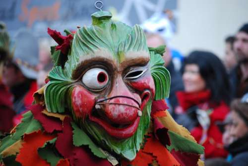 Mask Parade Carnival Shrovetide Germany Wink