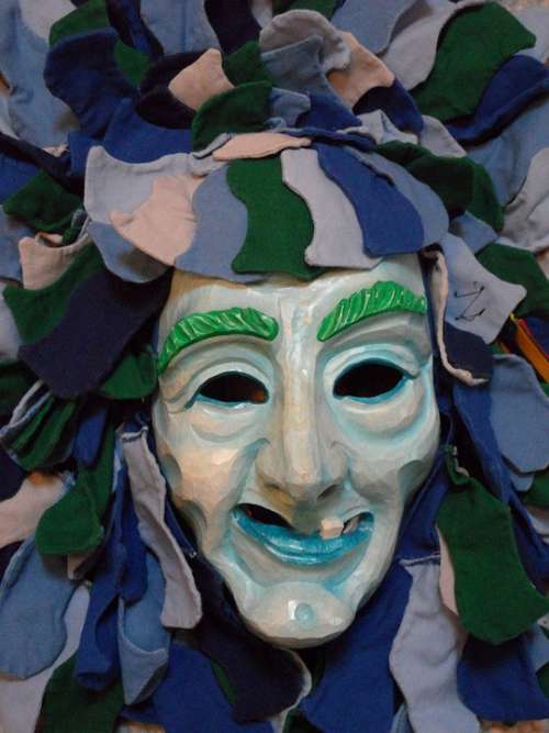 Mask Face Carved Figure Fasnet Carnival Haes