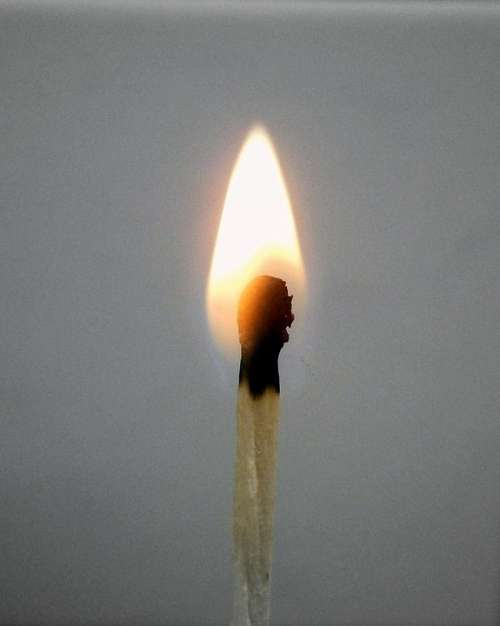 Match Flame Burns Rest Quiet Atmosphere Lights Up