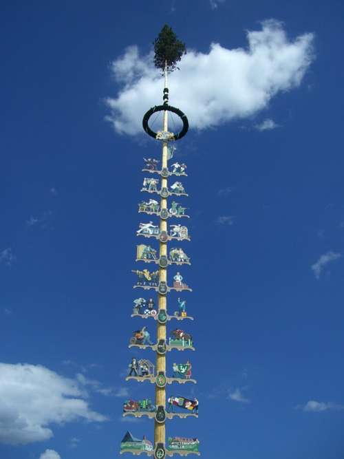 Maypole May Tradition Sky Blue Cloud Clouds Oy