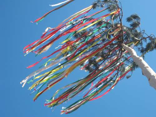 Maypole Celebration Tree May Holiday Decoration
