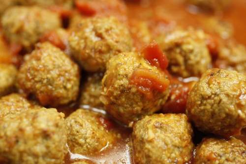 Meat Balls Food Spicy Sauce Meat Hot Fried Meal