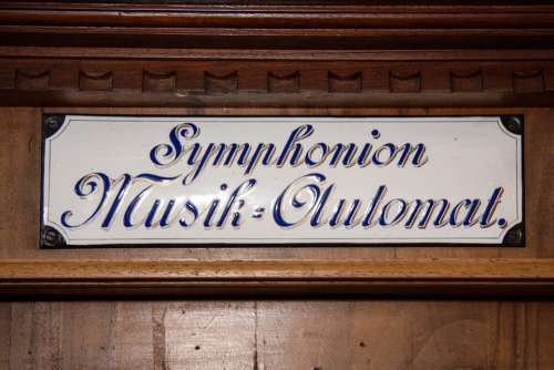 Mechanical Musical Instruments Symphoniun Enamel Sign